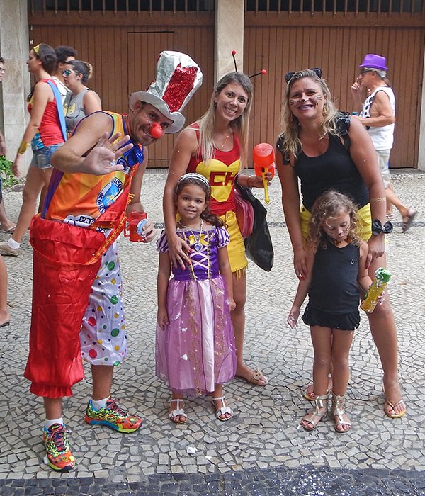 Family celebrating Carnaval together